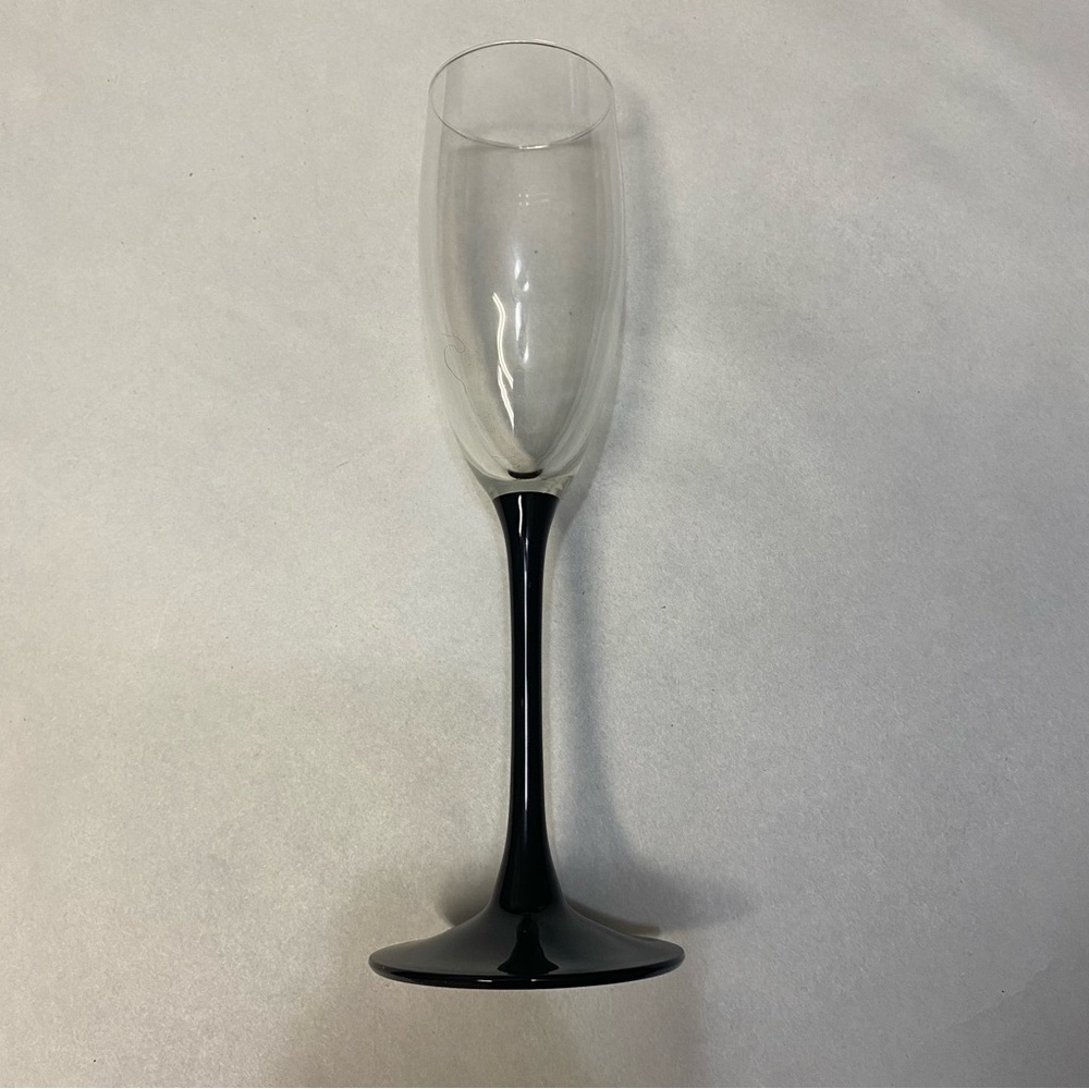 Luminarc France Domino Black Stem Champagne Flute Glassware Dining Party